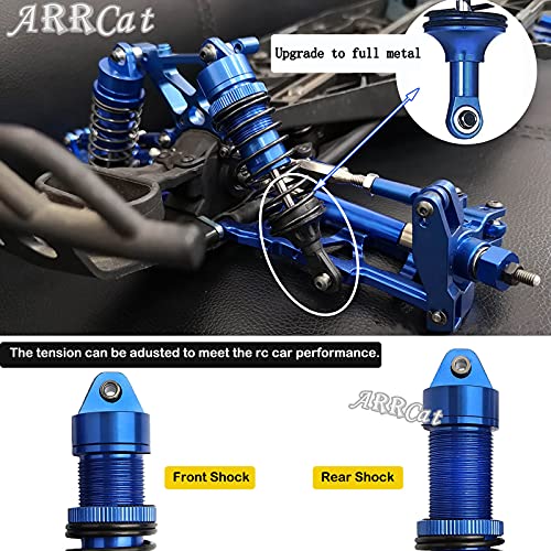 Arrcat Rc Shock Absorber Compatible With 1:10 Scale Traxxas Slash&Stampede&Rustler&Rally&Hoss 4X4,Front & Rear Rc Upgrades Part,4-Pack Full Metal Aluminum Rc Shock Damper,Replace 5862,Navy Blue #TOP2