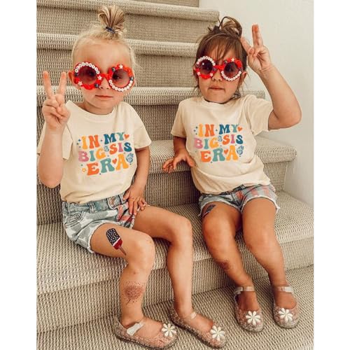 Toddler Big Sister Tee in My Big Sis Era Graphic T-Shirt Big Sis Announcement Crewneck Shirts Sibling Reveal Tops3