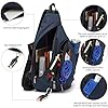 TUDEQU Sling Bags for Men,8 Pockets One Shoulder Backpack Large 19L,Crossbody,Single Strap,Black,Travel,Hiking,Women #2