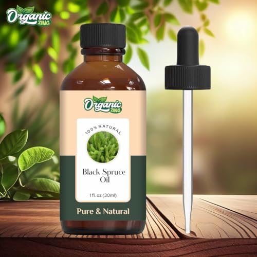 Image of Organic Zing Black Spruce (Picea Mariana) Oil | Pure & Natural Essential Oil for Massage, Aroma & Diffuser - 30ml /1.01fl oz