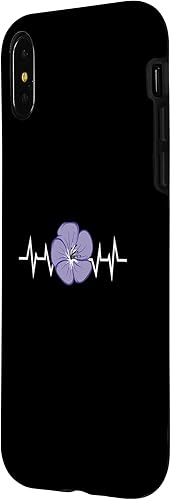 Miniatura 5 de Funda para iPhone 1212 Pro con diseño de flores moradas y latidos de corazón