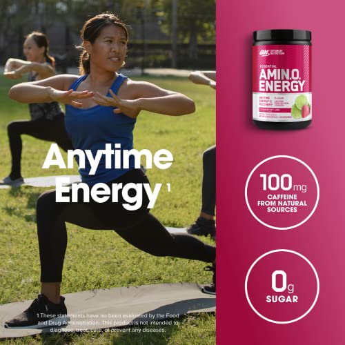 Image of Optimum Nutrition Amino Energy - Pre Workout with Green Tea, BCAA, Amino Acids, Keto Friendly, Green Coffee Extract, Energy Powder - Strawberry Lime, 9.5 Ounce, 30 Servings (Packaging May Vary)