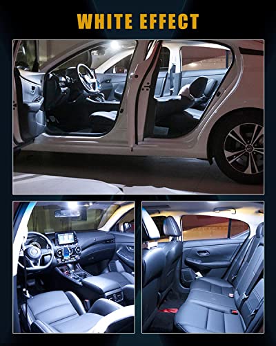 YM E-Bright T10 194 Car Interior Light 168 W5W Led Bulb 3030 Chips 2825 LED Bulb Dome Map Trunk Door Courtesy Light Clearance License Plate Light No-Polarity,AC/DC 12V,White,Pack of 10 - Thumbnail 2