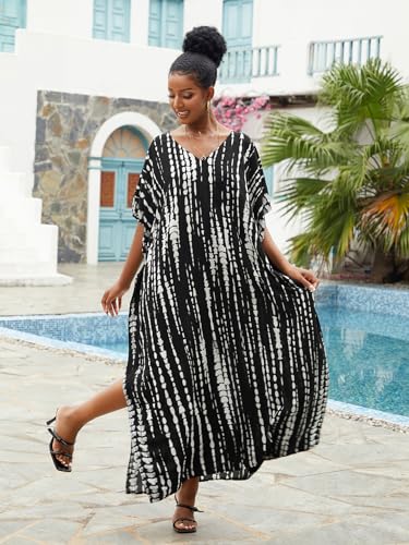 Kaftan for Women Plus Size Bathing Suit Cover up Batwing Dress Loose fit Moroccan Caftan mumu Dresses for Women3