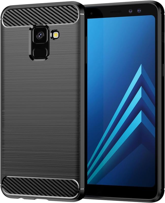 Image of Hybrid Carbon Fiber Back Case for Samsung Galaxy A8 Plus 2018 (Black)