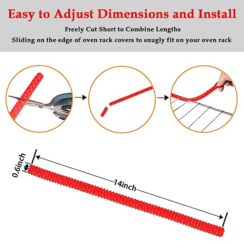 SDTC Tech 4-pack Silicone Oven Rack Shields Red