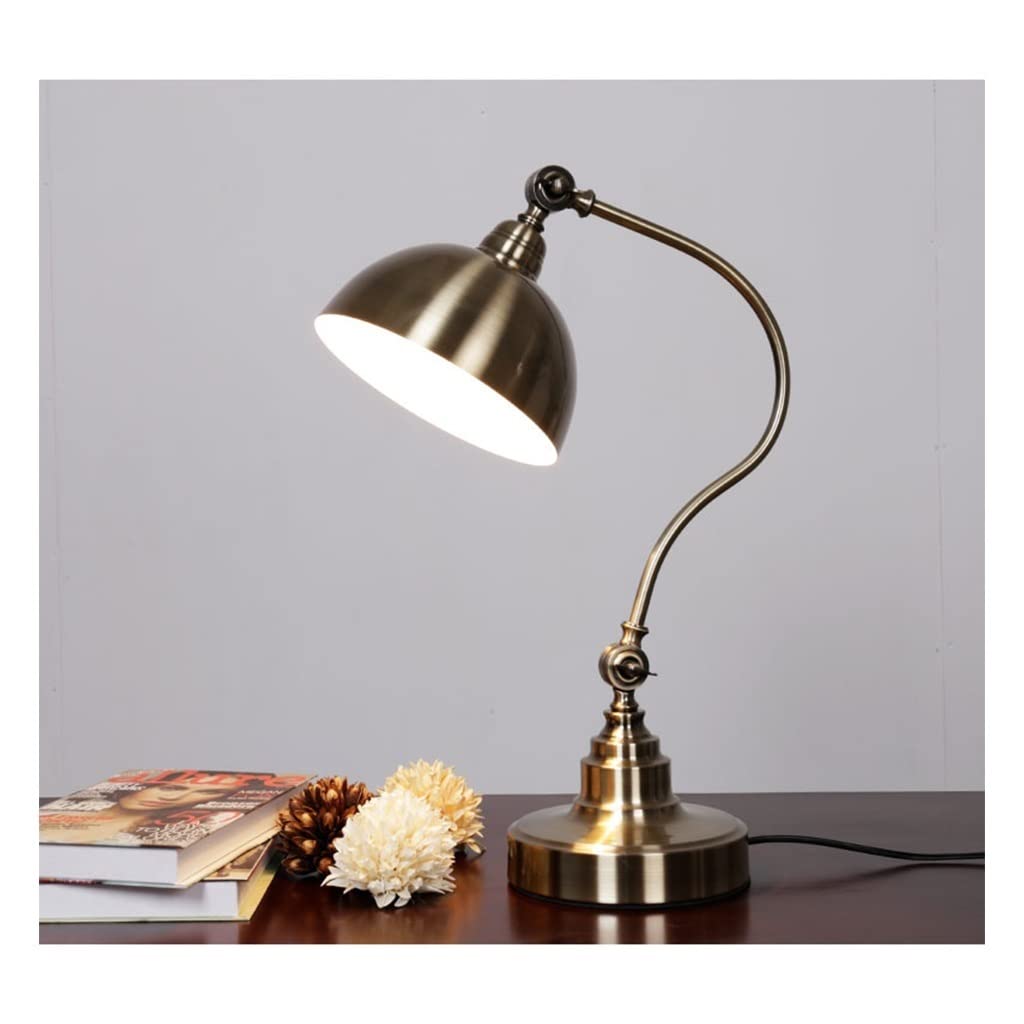Lampa stołowa Metalowa lampa stołowa, regulowana lampa na gęsiej szyi, lampa do sypialni i biura do ochrony oczu (wysokość 53 cm) Lampa stołowa LED