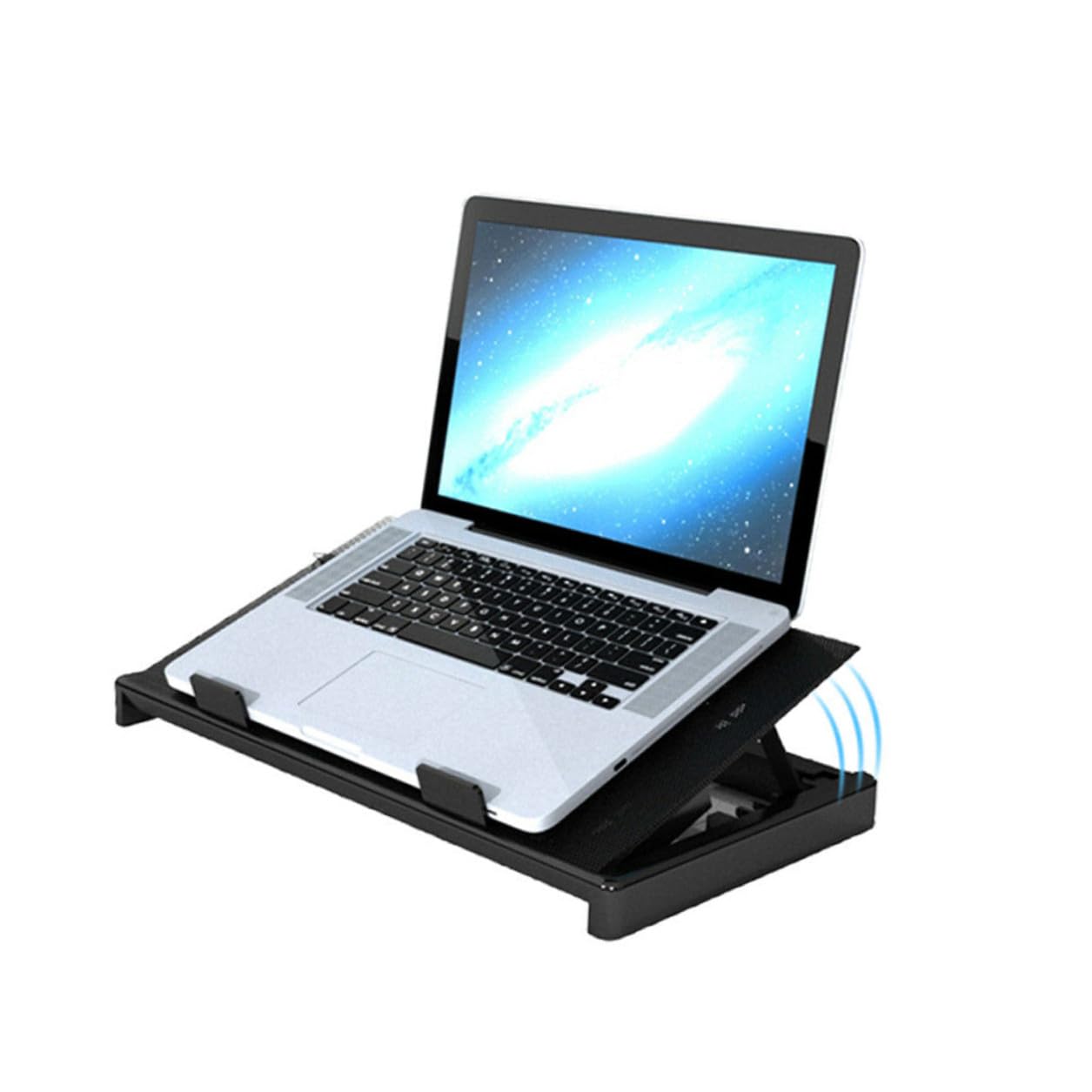 Kisangel Refroidisseur PC Portable USB à Ventilateurs Silencieux Support Ajustable Antidérapant avec LED Tapis de Refroidissement Ultrafin pour Ordinateurs Portables