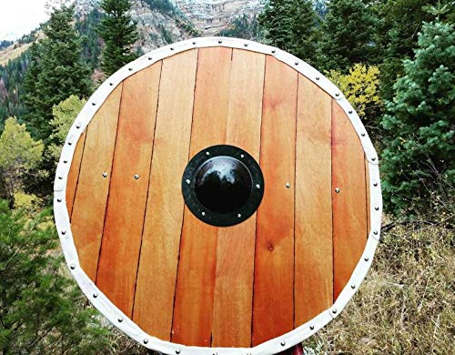 Medieval Authentic Norse Viking Shield: Authentic Baltic Birch LARP Medieval/Antique/Armor Halloween 30'' Brown