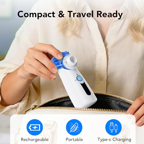 Portable Nebulizer for Adults, Nebulizer for Kids, Handheld Portable Nebulizer for Adults with LED Display and Auto-Cleaning OTC Spacer - Image 6