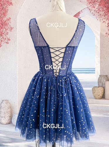 Sparkly Starry Tulle Homecoming Dresses for Teens 2024 Short Prom Dress Mini Cocktail Dress Party Evening Gowns2