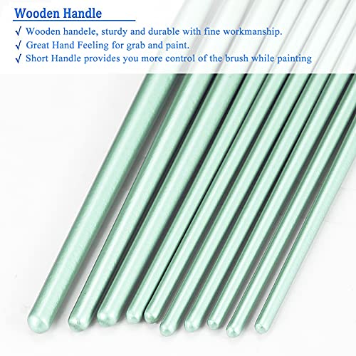 Image of BOSOBO Assorted Nylon Acrylic Artist Paint Brushes Set,Green,200 Pcs