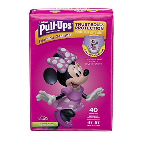 Pull-Ups Learning Designs, 4T-5T (38-50 lb.), 40 Ct. Potty Training Pants for Girls, Disposable Potty Training Pants for Toddler Girls (Packaging May Vary)