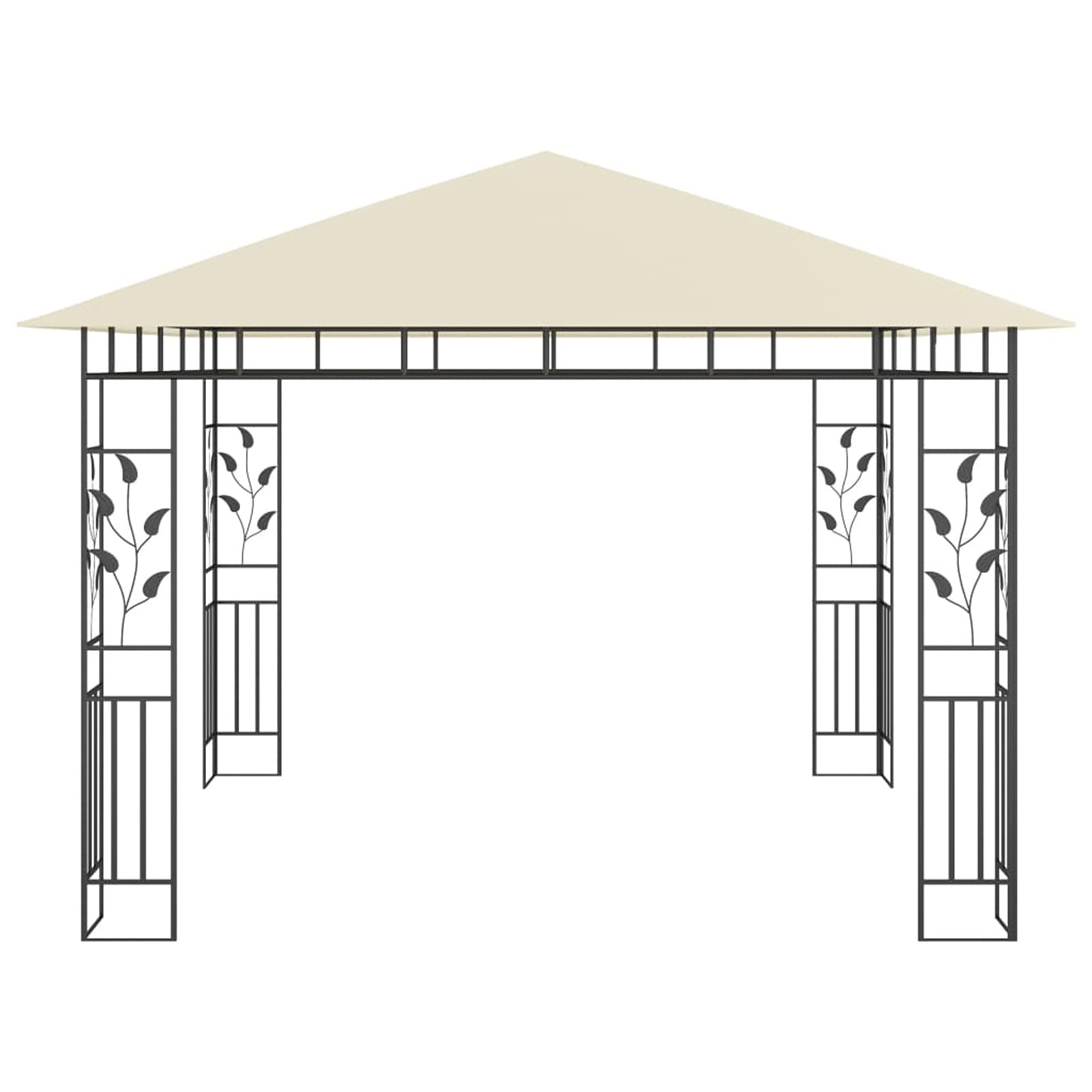 Gazebo con Zanzariera 3x3x2,73 m Crema 180 g/m²,Prato e Giardino,Vita all'aperto,Strutture da Esterno,Baldacchini e gazebo-47969