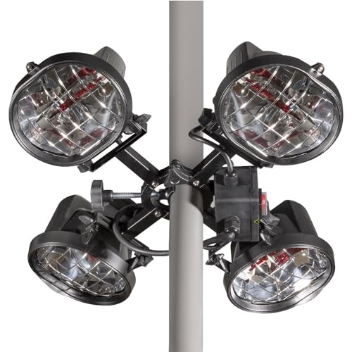 Parasol chauffant infrarouge d'extérieur 1800 W - Pour tonnelle, table à manger, terrasse, chauffage de 5 m