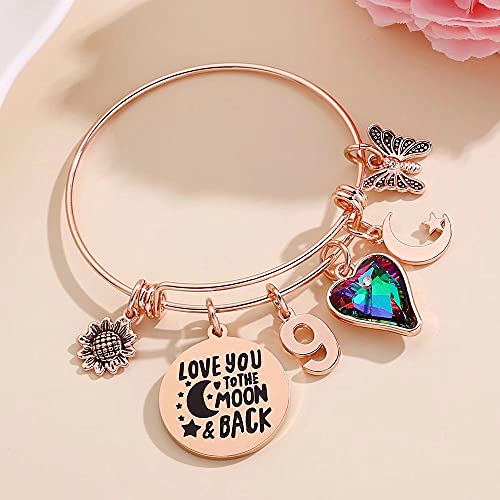 Image of Ursteel Birthday Gifts for Women Girls Bracelet, Birthday Charm Bracelets 10th 20th 30th 40th 50th 60th 70th 80th 90th Birthday Gift for Daughter, Sister, Friend, Teen Girls, Mom, Grandma