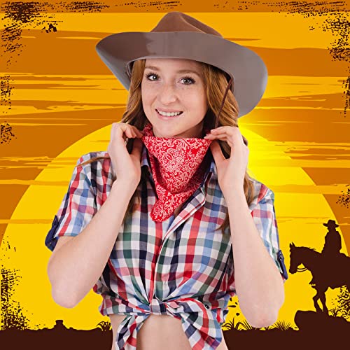 Image of Mepase Cowboy Hats Bulk Felt Western Party Wide Brimmed Cowgirl Hats Set for Adults Men Women Costume Party