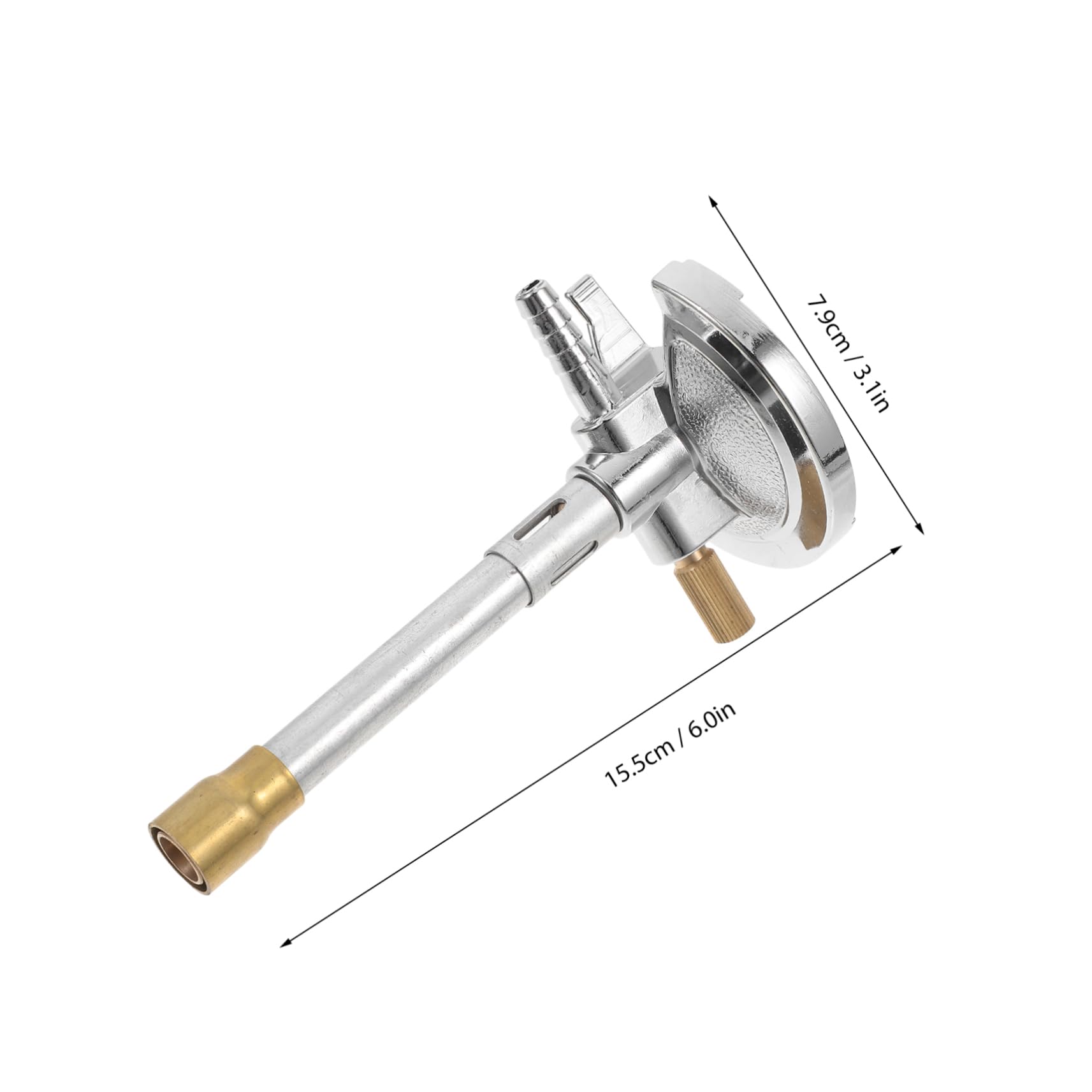 Bruciatore Bunsen a Gas Propano Regolabile in Lega di Zinco Argento | Stabilizzatore della Fiammata, Design Anti-ribaltamento, Uso da Laboratorio, Combustione Controllata