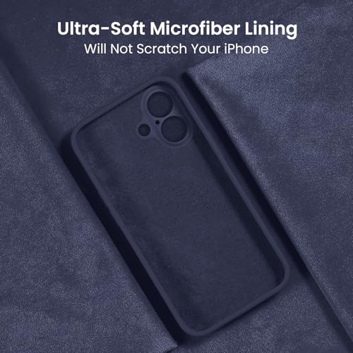 Image of FireNova Designed for iPhone 16 Plus Case, Silicone Upgraded [Camera Protection] Case, Soft Anti-Scratch Microfiber Lining Inside, 6.7 inch, Navy Blue