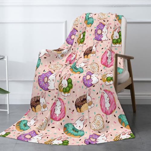 Bunny Flannel Blanket - Ultra Soft Lightweight...