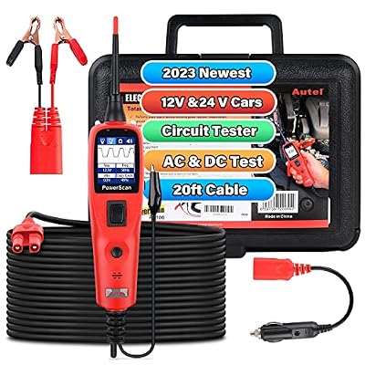 Autel PowerScan PS100 Circuit Test Tool, 12V 24V Automotive Electrical System Tester, Read AC DC Voltage Resistance, Component Activation, Short Finder, Test Ground & Continuity, 20ft Extension Cable
