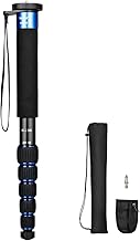 Koolehaoda 6段アルミニウム合金一脚、ポータブル一脚、折り畳み長さはわずか38cm、最大耐荷重10 kg-（青）