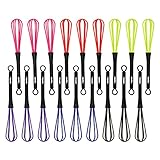 18 Pack Mini Silicone Whisks for Hair Dye with Clear Storage Container (6 Assorted Colors)