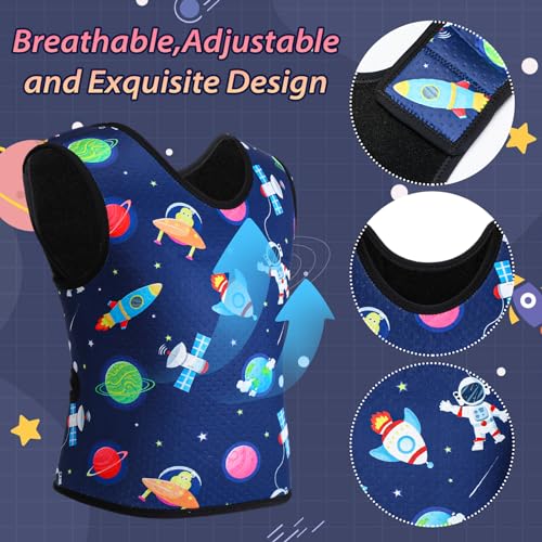 Image of Janmercy Kids Compression Vest Ages 2 to 9 Soft Adjustable Breathable Neoprene Comfort Vest for Boys Girls School Home Daily(Outer Space,Small)