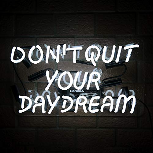 🛒 Crazy Deals Don't Quit Your Daydream Neon Signs Beer Bar Bedroom Neon Light Handmade Glass Neon Lights Sign for Bedroom Office Hotel Pub Cafe Recreation Room Wall Decor Night Light 15 x 9 White