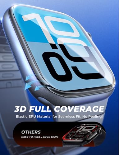 Image of MAGIC JOHN for Apple Watch 40mm SE 3 /SE 2 /SE Series /6 /5 /4 Screen Protector | 2 Pack,[Automatic Align Tech] Self-Healing Flexible EPU Film,HD Transparent, Anti Scratch, Bubble Free