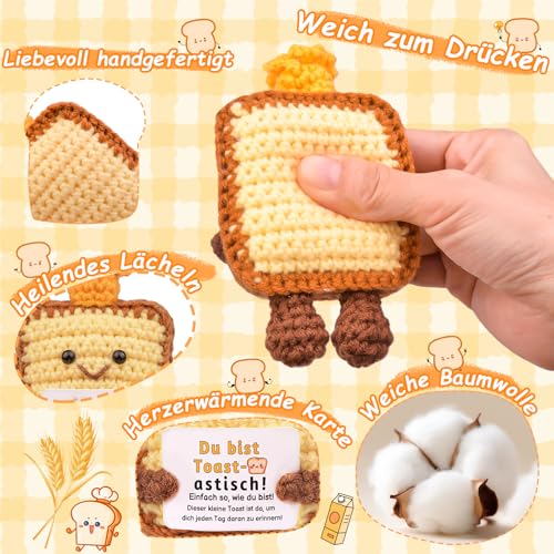 Mwmoeen Positive Toast Beförderung Geschenk, Kreative Strickwolle Toastform für Kollegen, Pocket Hug Feiern aufmunterung Geschenk für Freunde Kollegen und Famili