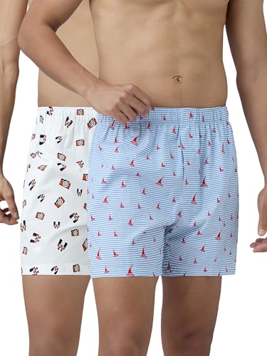 Image of XYXX Men's Remix Regular Fit Cotton Printed Boxer with Dual Pocket & No Marks Waistband (Pack of 2)