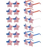 PinAmusing 4th of July Sunglasses 12 Pack Patriotic Star Party Glasses
