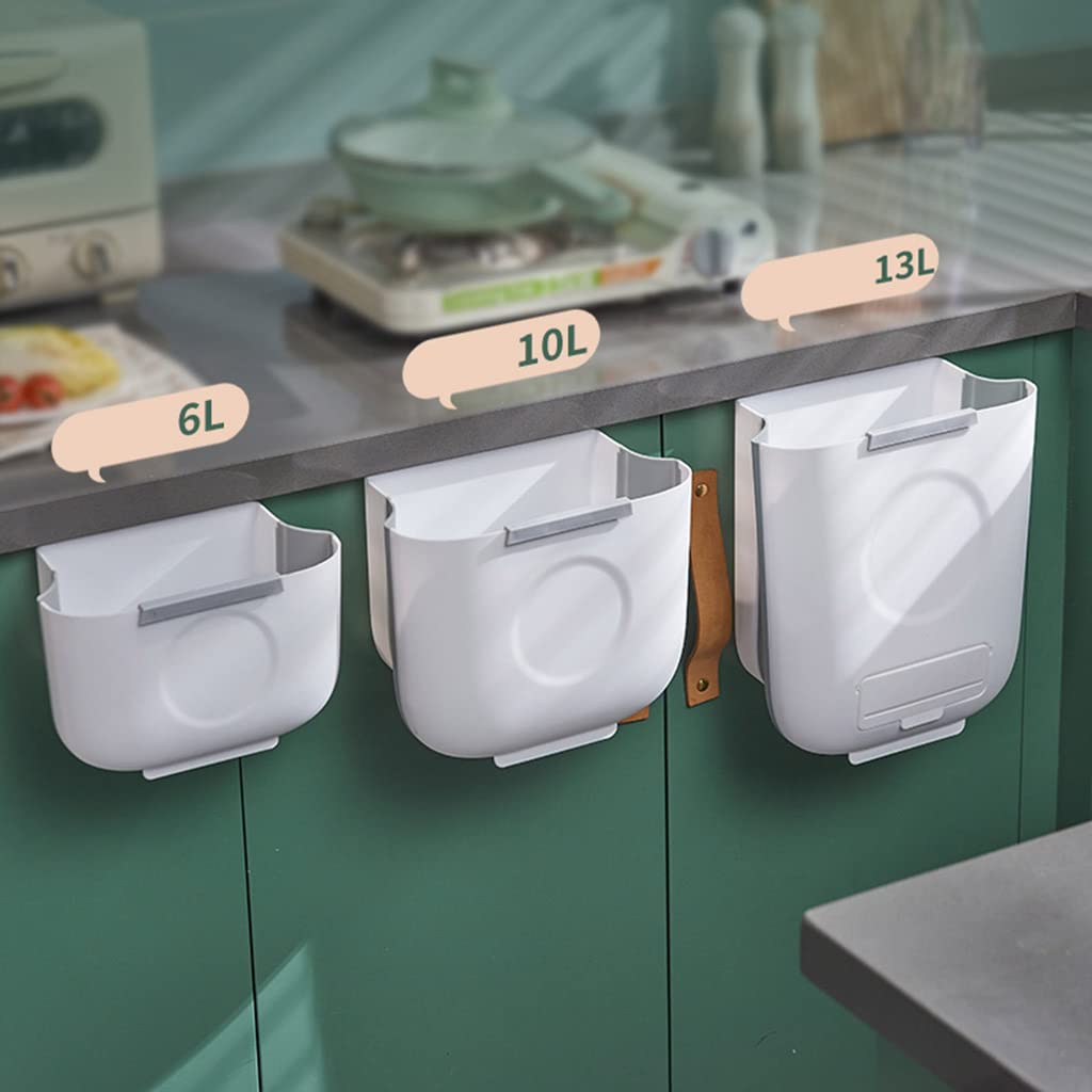 YOUNAFEN Wall Mounted Trash Can Foldable Thickened Garbage Bucket Round