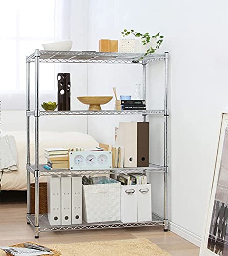Amazon｜スチールラック 4段 スチールシェルフ メタルラック 幅