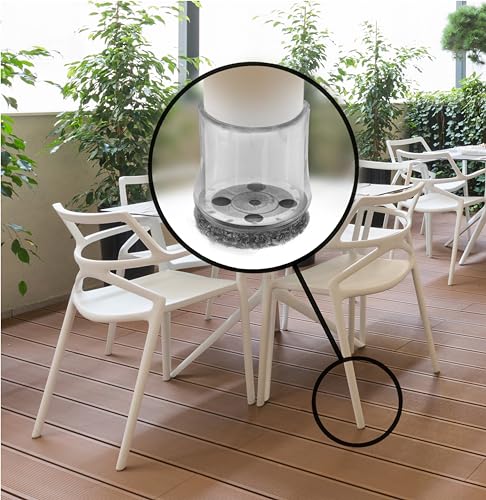 Slipstick GorillaOutdoor Berber Furniture Feet Pads with Clear Sleeve Sock (16 Pack) Outdoor Furniture Sliders for Round & Square Legs, Small