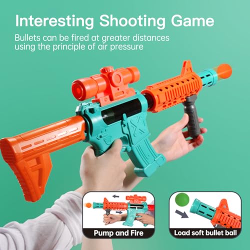ECVV Shooting Game for Age 5 6 7 8 9 10+ Year Old Boys - Kids Outdoor & Indoor Game with Big Moving Shooting Target 2 Nerf Guns & 24 Foam Balls, Ideal Gifts for Cool Kids & Teens