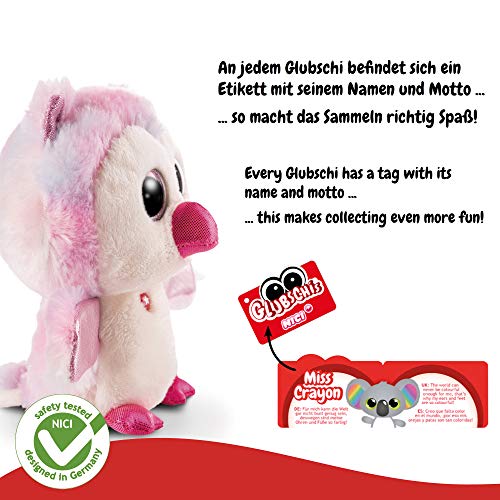 NICI Glubschis: Das Original – Glubschis Eule Princess Holly 15 cm – Kuscheltier Eule mit großen Augen – Flauschiges Plüschtier mit großen Glitzeraugen – Schmusetier für Kuscheltierliebhaber – 46318