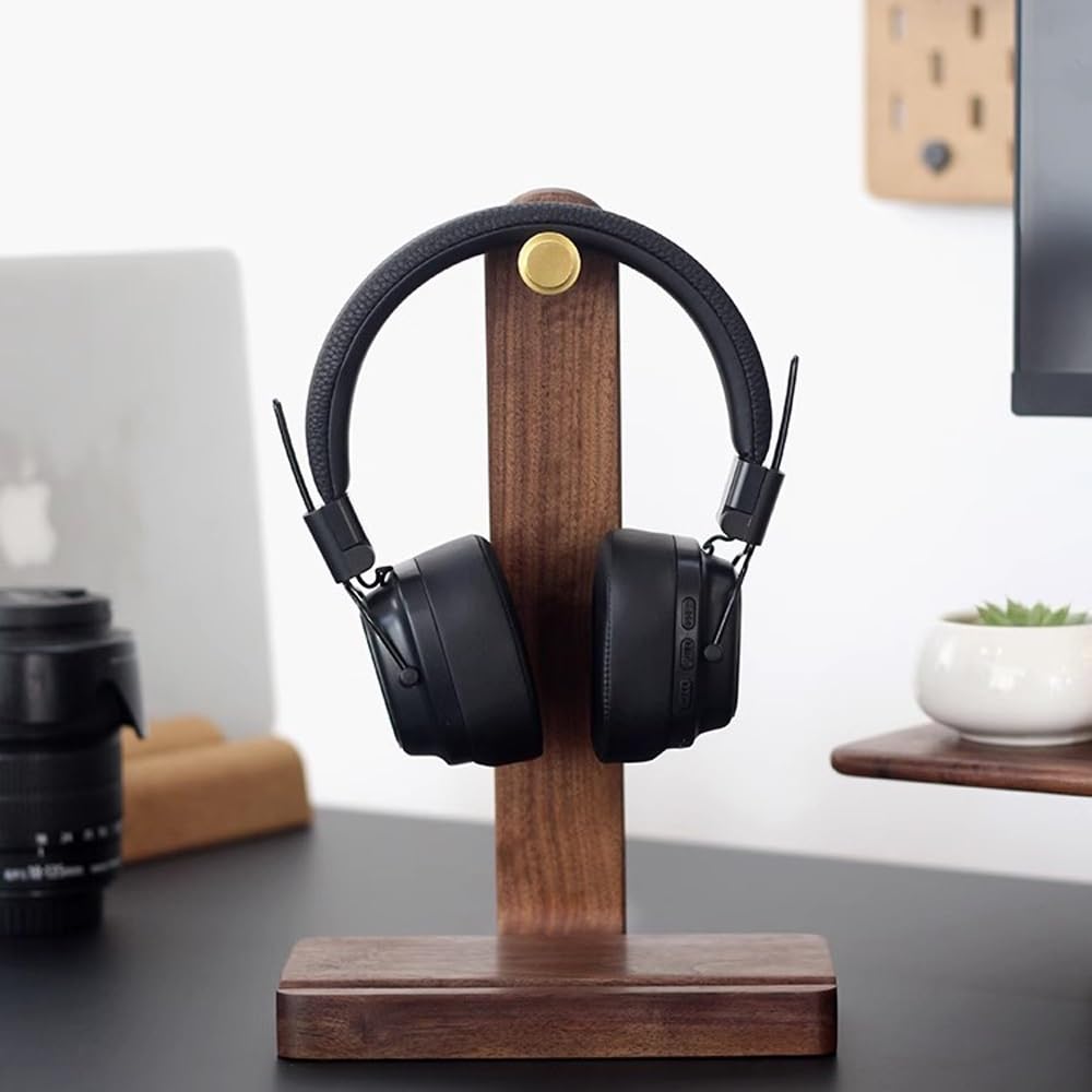 Supporto for Cuffie da scrivania - Supporto for Cuffie da scrivania in Legno massello - Supporto for Cuffie da Gioco, Supporto da scrivania for Cuffie Resistente in Legno