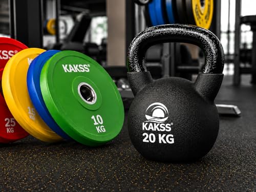 Image of Kakss Half Coating Neoprene Kettlebell (Black, 20 KG)