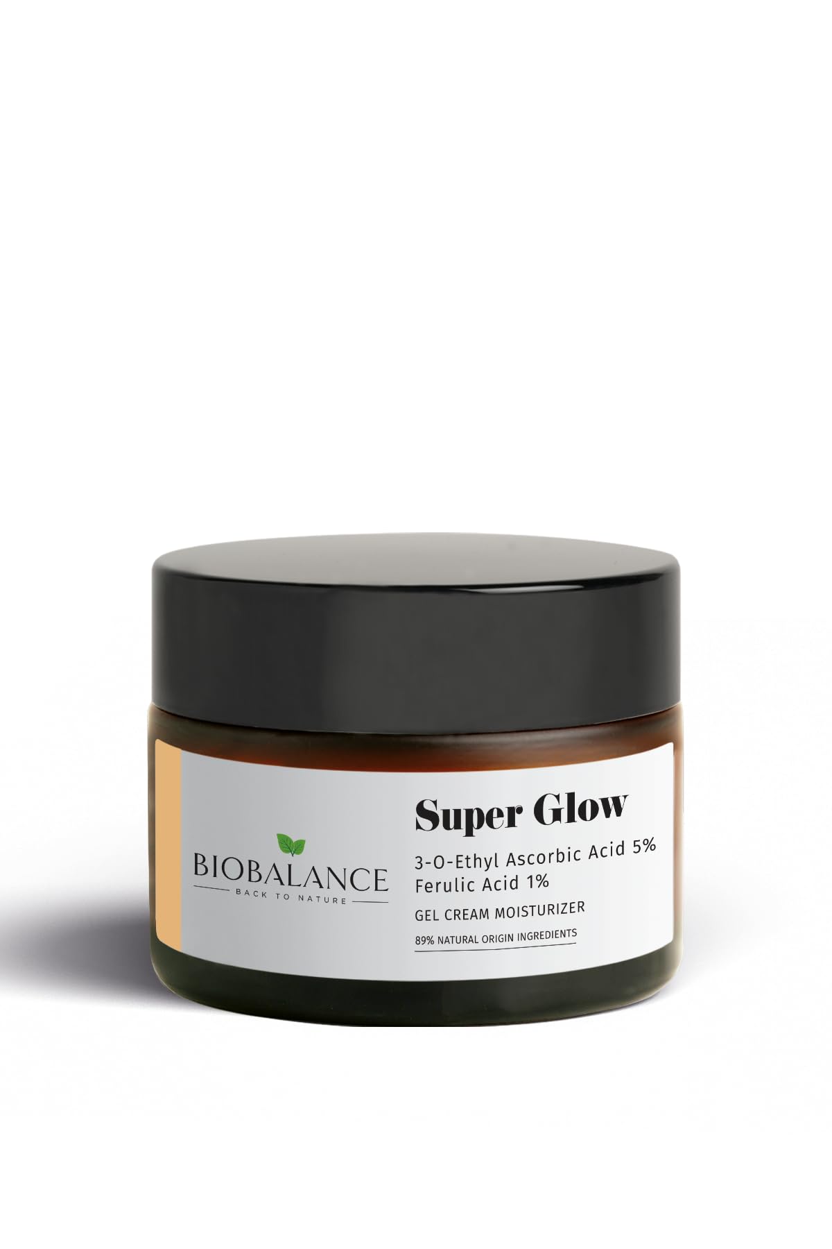 Bio BalanceSuper Glow Gel Cream Moisturizer | Enriched with 3-0-Ethyl Ascorbic Acid 5% and Ferulic Acid 1% | Dark Spot Corrector, Anti Wrinkle and Brightening | 89% Natural Origin | 50ml