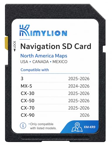 MAZDA CONNECT software (Version 59) - 2017 Mazda3 & Mazda6 4 Navigation SD Card KR9D66EZ1B – Offline GPS with HUD Support, Compatible with 2025-2026 Mazda 3/CX-30/CX-50/CX-70, 2024-2026 MX-5, 2026 CX-90, USA/CAN/MEX Maps