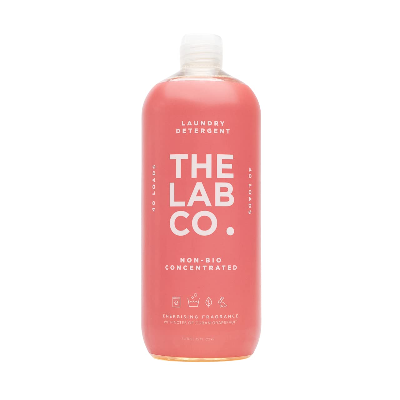 The Lab Co. Everyday Laundry Detergent Energising 1 litre Liquid Wash for 40 loads Cuban Grapefruit Fragrance Non-Bio