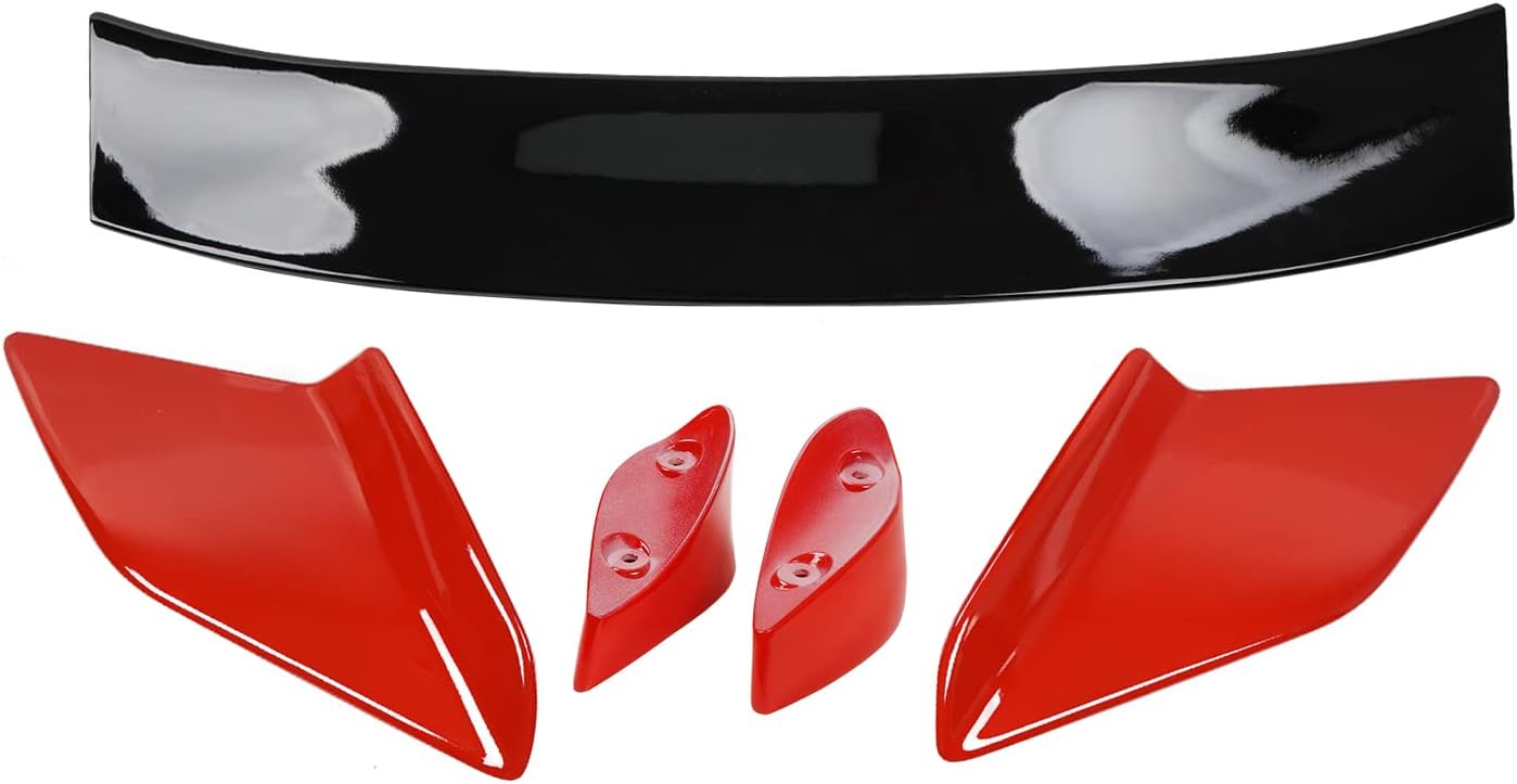 ZXMOTO Fit for Honda Civic 2016 2017 2018 2019 2020 2021 FK4 FK7 5DR Hatchback 2 Tone RED BLK Type R Style Spoiler Wing Needs Simple Assembly