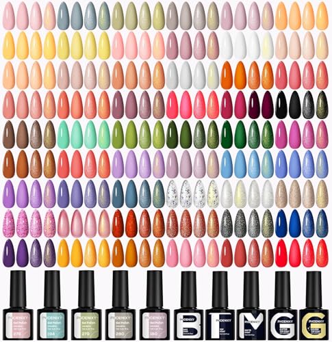 Phoenixy Vernis Semi Permanent 55 Couleurs Vernis Gel U V Semi Permanent avec 1 Base Coat 4 Top Coat Brillant Mat et Glitter Lot de Vernis à Ongles Cadeaux...