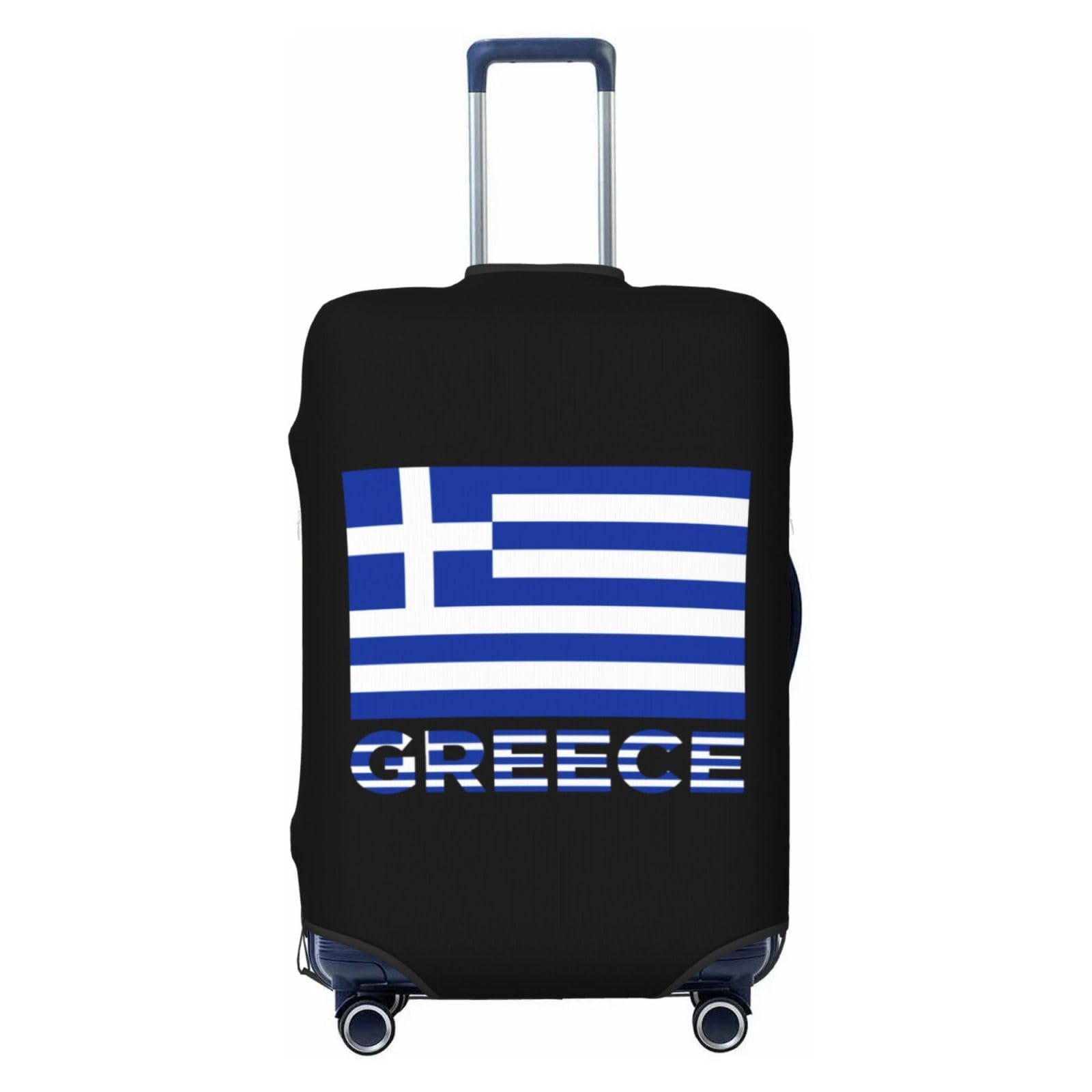 EROVE Greece Greek Flag Travel Luggage Cover Suitcase Protector Fits 18-32 Inch Luggage