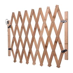 Lrxinki Uittrekbare omheining van hout, huisdierenhek, beschermingsrooster voor deur en trap, schaarrooster uittrekbaar…