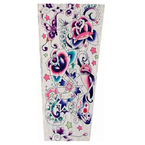 Efivs Arts XT-84-mold Flower Floral Fake Temporary Tattoo Sleeves Arms/legs Stockings Accessories 1 Pair