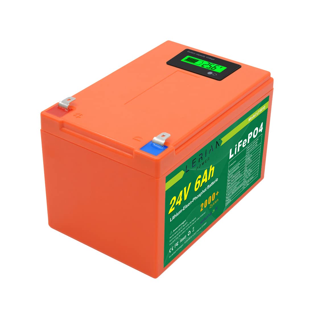 LiFePO4 batteria 24 V 6 Ah litio ferro fosfato batteria per campeggio, barca, roulotte solare