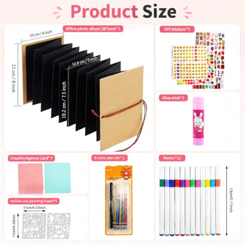 Image of HASTHIP Foldable Scrapbook Album Accordion Photo Memory Book